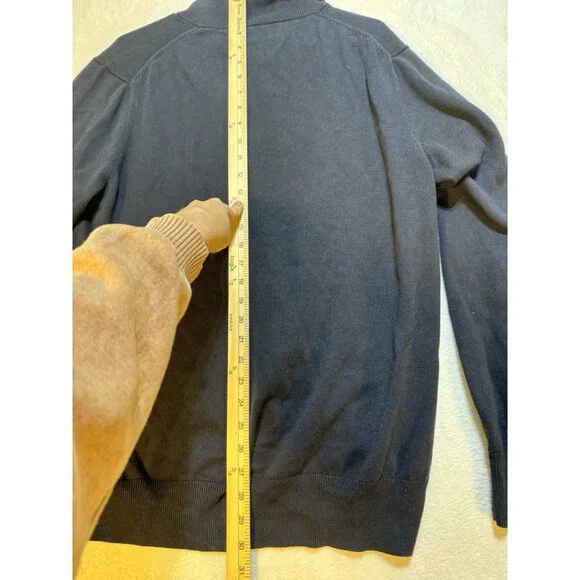 Tommy Hilfiger Sweater Mens Size Large Blue Casual 1/4 Zip Pullover Sweatshirt *